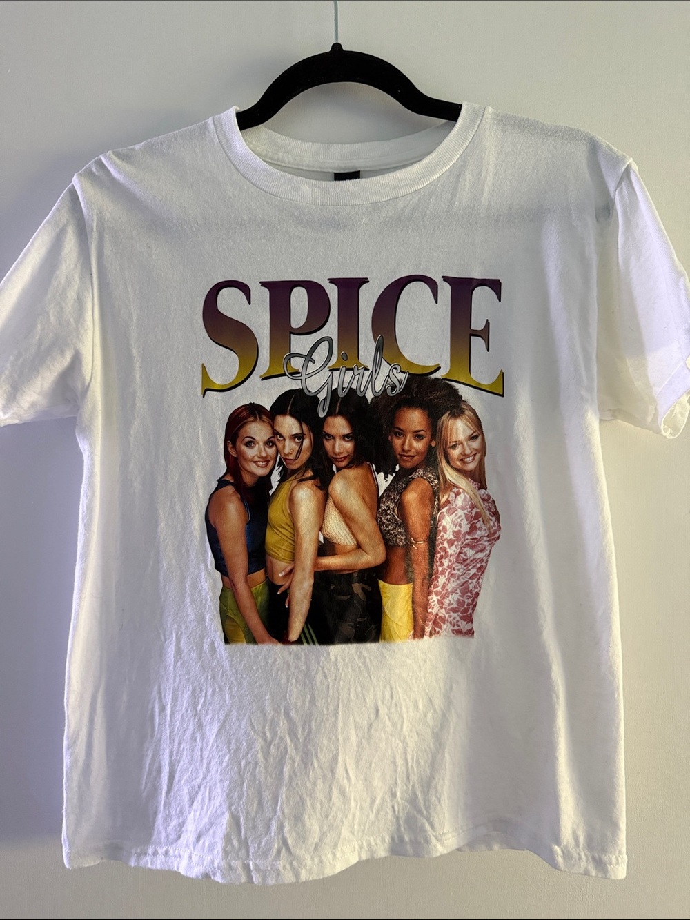 White Graphic Spice Girls Short Sleeve Tee